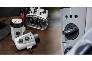 Ikelite DS165 underwater strobe showcasing wide-angle lighting for reef and macro photography