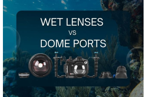 Comparison of dome port and wet lens for underwater photography setup