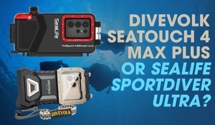 Divevolk SeaTouch Max Plus and SeaLife SportDiver underwater housings for smartphone diving