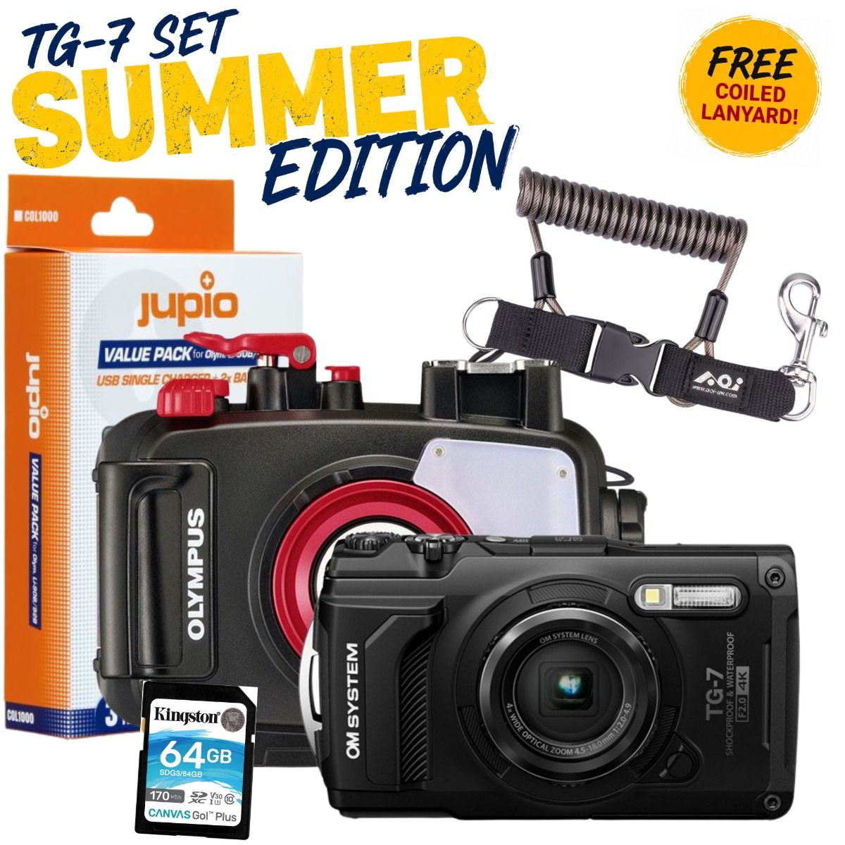 OM System TG-7 Summer Edition | Complete Underwater Camera Set