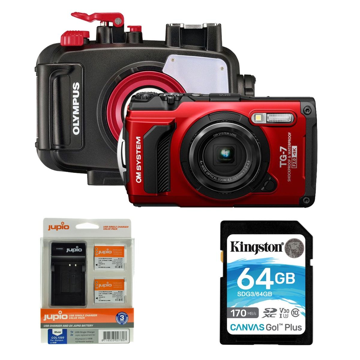 OM System TG-7 red starter pack