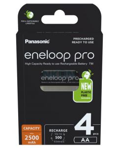 Panasonic Eneloop Pro AA 2500 mAh 4-pack penlite batteries – Image 1