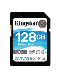 Kingston 128GB SDXC Canvas React 100R/80W CL10 UHS-I U3 V30