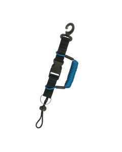 Mini reef hook with spring coil w/metal wire - Blue