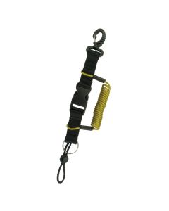 Mini reef hook with spring coil w/metal wire - Yellow