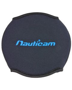 Black neoprene cover for Nauticam 180mm wide-angle dome ports.