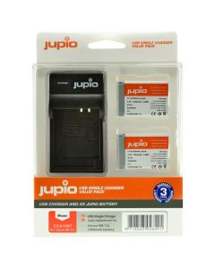 Jupio Value Pack: NB-13L 1050mAh batteries + USB charger