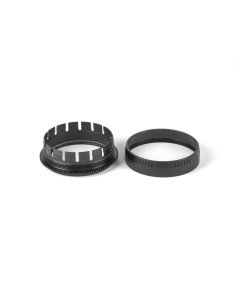 Nauticam Zoom gear for Panasonic Lumix S PRO 24-70mm f/2.8, provides smooth zoom control for videographers.