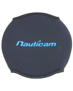 Black Nauticam Neoprene Cover for Fisheye Conversion Port (FCP-1) on a white background. Item # 85227.