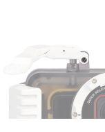 AOI Extended Shutter Release Lever 03 White mounted on OM SYSTEM PT-059 underwater housing