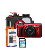 OM System TG-7 set | PT-059 + 64GB + batteries (red) – Image 1