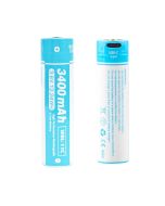 WeeFine 18650 Li-ion Battery, 3400mAh with USB-C port, ideal for dive lights and electronic devices.