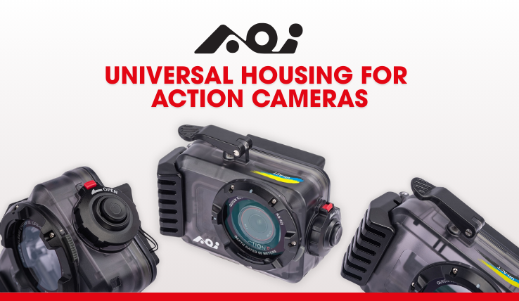 AOI UH-ACT underwater housing compatible with GoPro, DJI, and Insta36