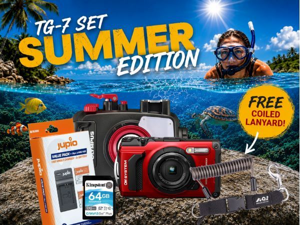 OM System TG-7 Summer Edition promotion with free coiled lanyard