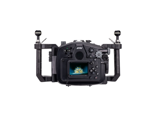 Back of AOI underwater camera housing 