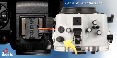 Ikelite housing with camera with hotshoe