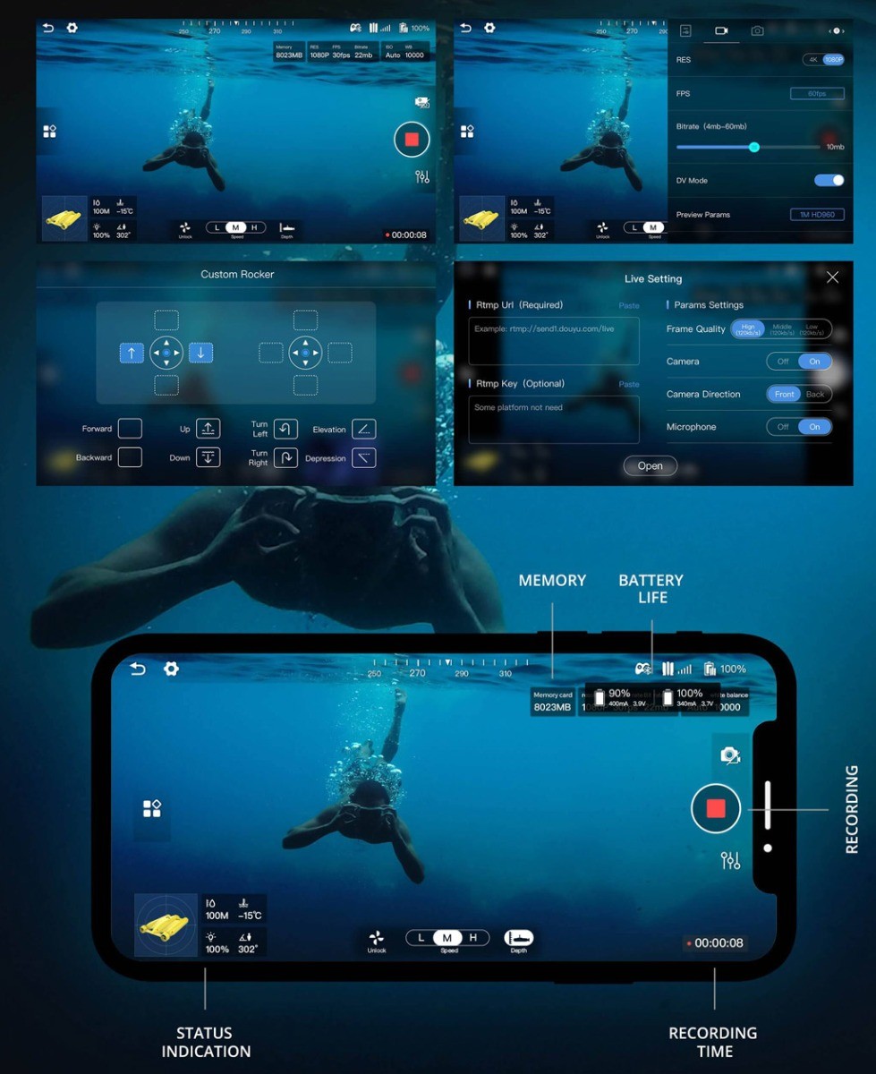 Easy control by the IF.DIVE app