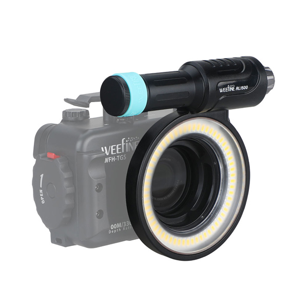 Ringlight can be mounted to your underwater housing